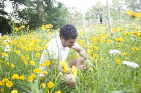 Cooper Sanchez in wildflower meadow. Photo by Susan Hooper.