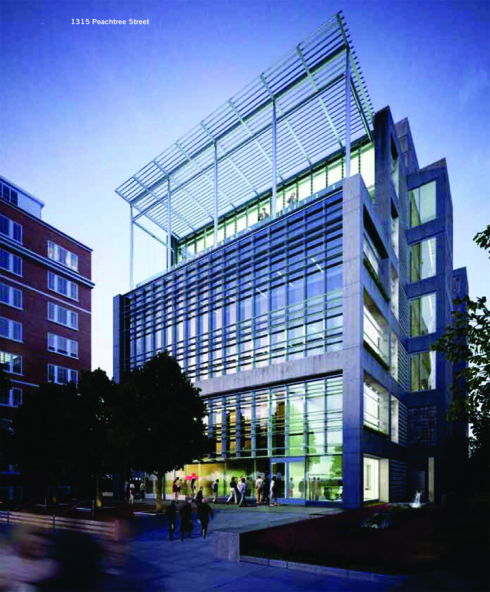 Perkins+Will took extra steps to make 1315 Peachtree not only beautiful and environmentally friendly, but also connected to the street, a move that limited their parking, but added to the appeal for Peachtree and Atlanta.