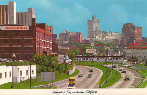 “This is the skyline I first remember: the BG (Bank of Georgia) tower is the loftiest thing in town, followed by its predecessor, the Fulton Bank building to the right on Marietta Street,” remembers Jim Auchmutey, who shares this vintage postcard from his collection.