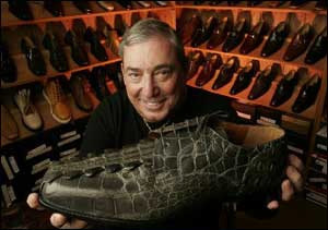 Lookin’ for green alligator shoes in a size 22? Bruce Teilhaber at Friedman’s Fine Shoes is your man.