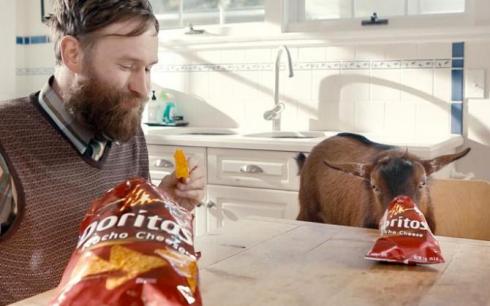 Mark Asworth, Doritos, and a goat, captured Superbowl gold.